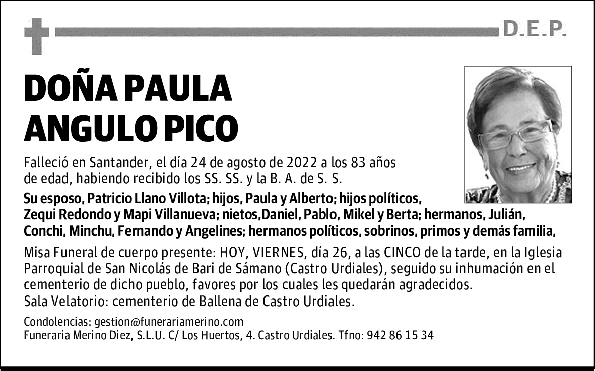 DOÑA PAULA ANGULO PICO