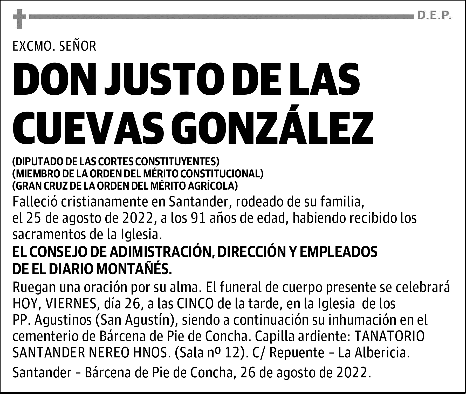 DON JUSTO DE LAS CUEVAS GONZÁLEZ