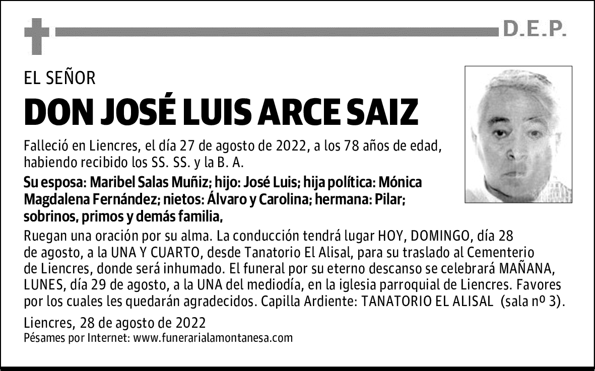 DON JOSÉ LUIS ARCE SAIZ