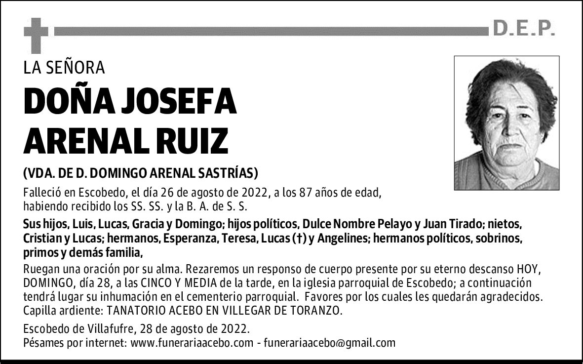 DOÑA JOSEFA ARENAL RUIZ