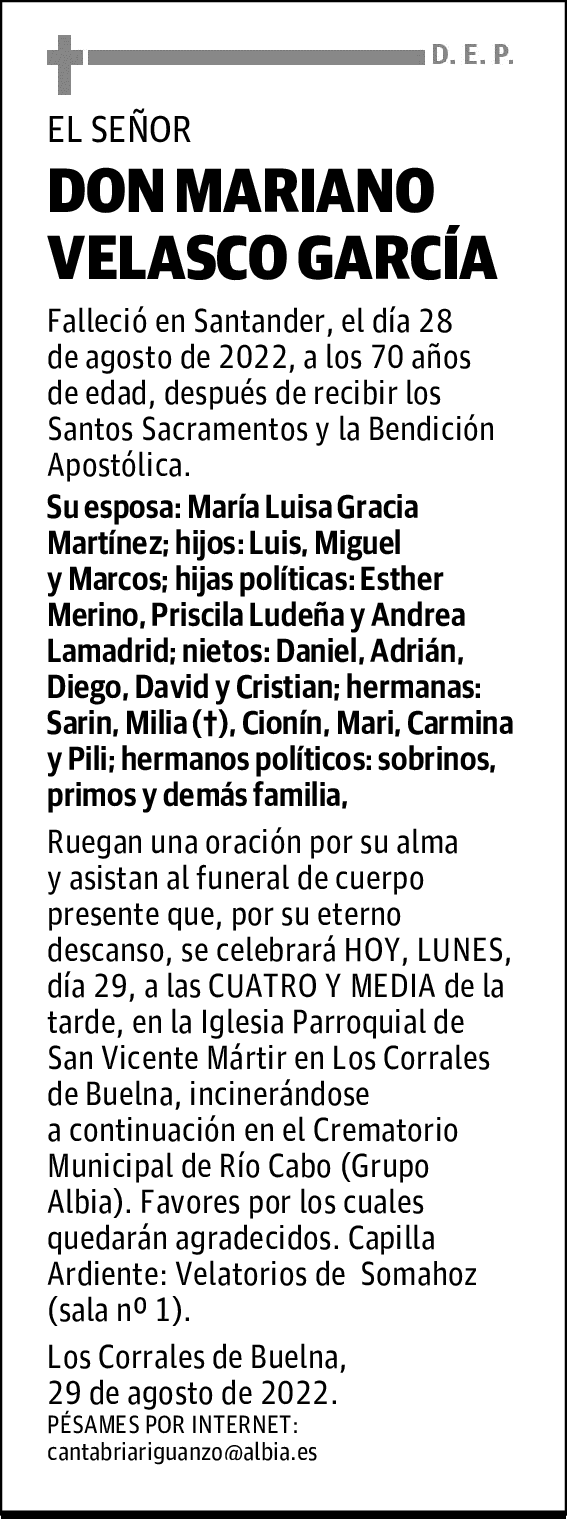 DON MARIANO VELASCO GARCÍA