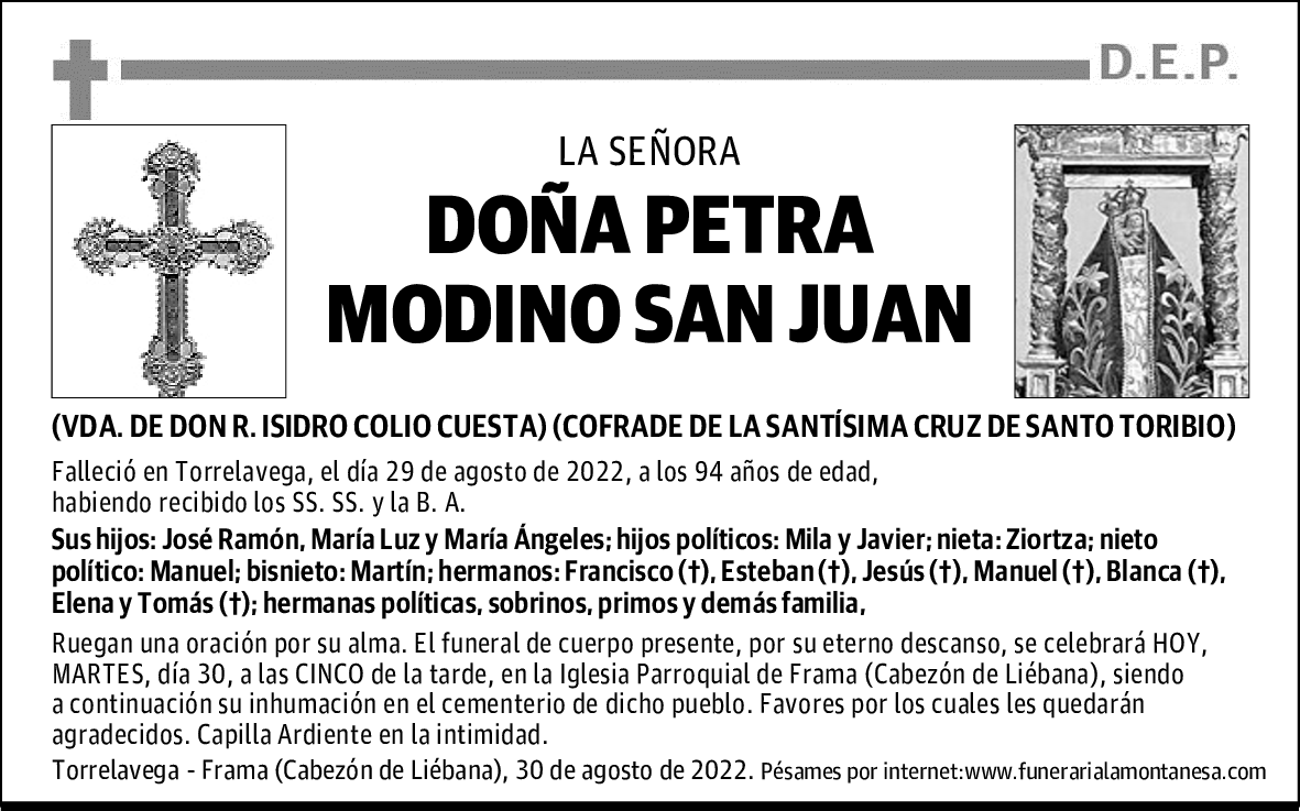 DOÑA PETRA MODINO SAN JUAN
