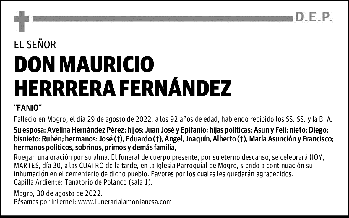 DON MAURICIO HERRRERA FERNÁNDEZ