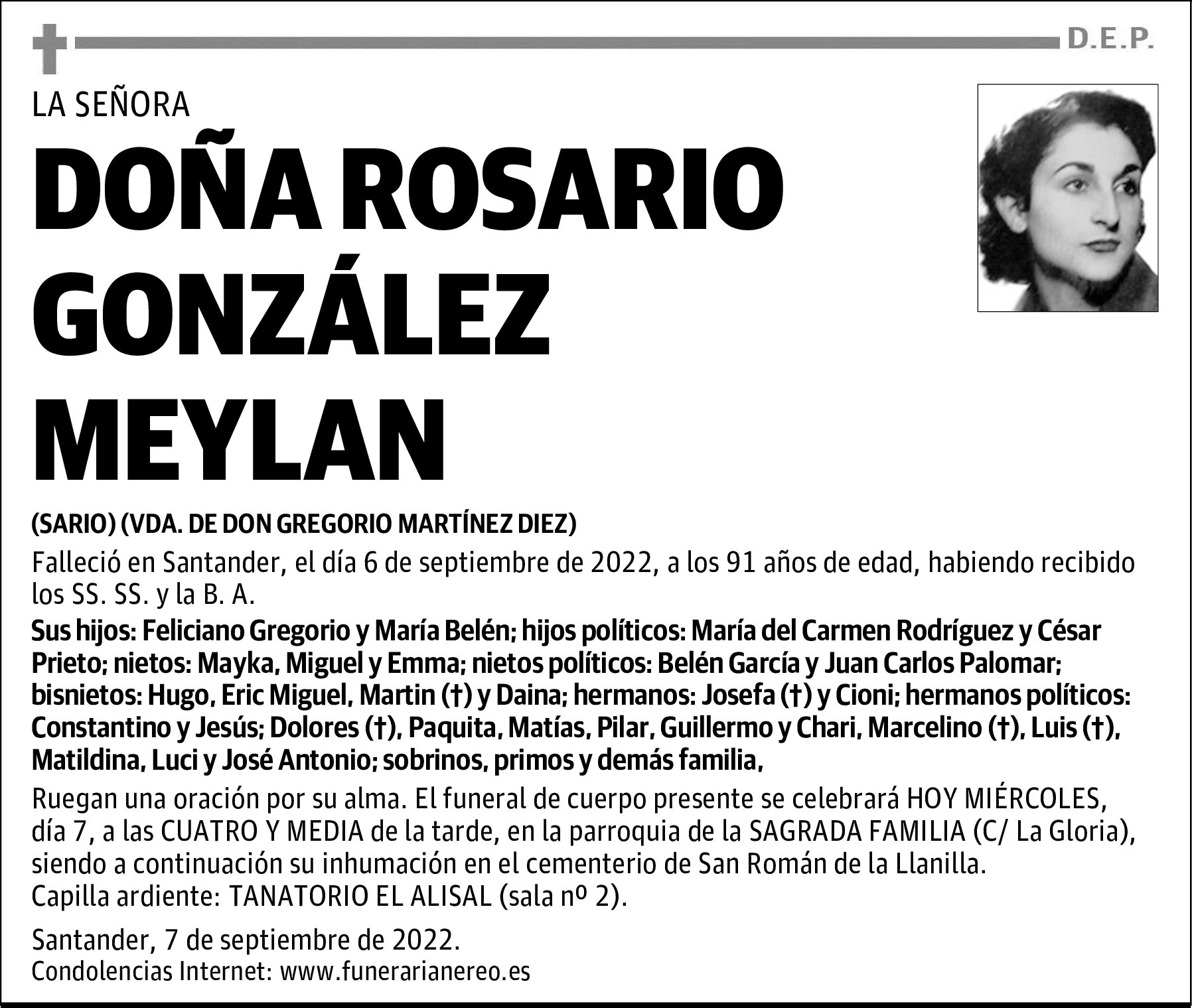 DOÑA ROSARIO GONZÁLEZ MEYLAN