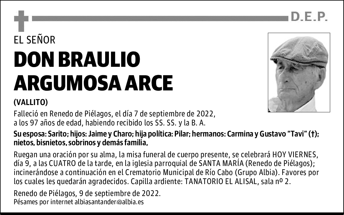 DON BRAULIO ARGUMOSA ARCE