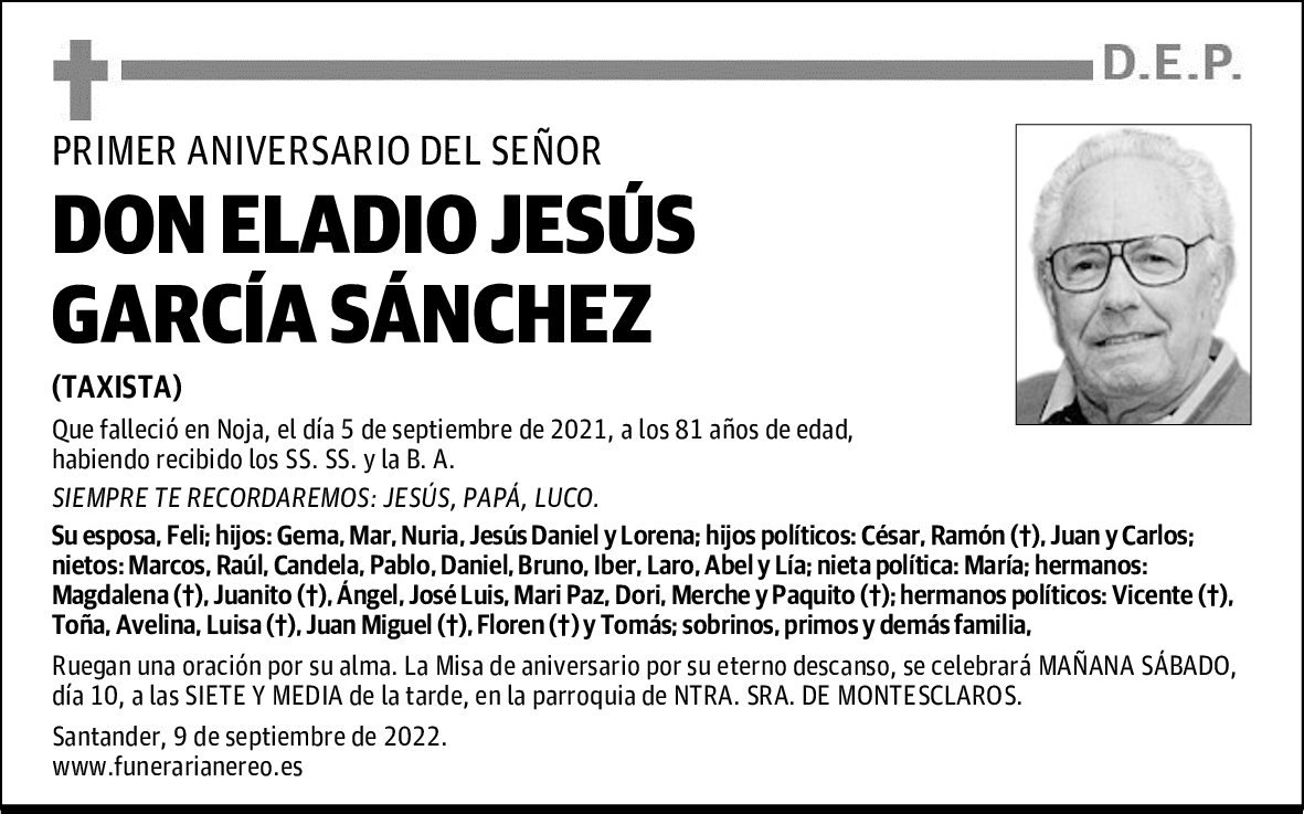 DON ELADIO JESÚS GARCÍA SÁNCHEZ