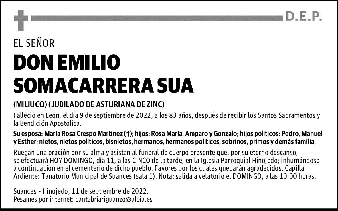 DON EMILIO SOMACARRERA SUA