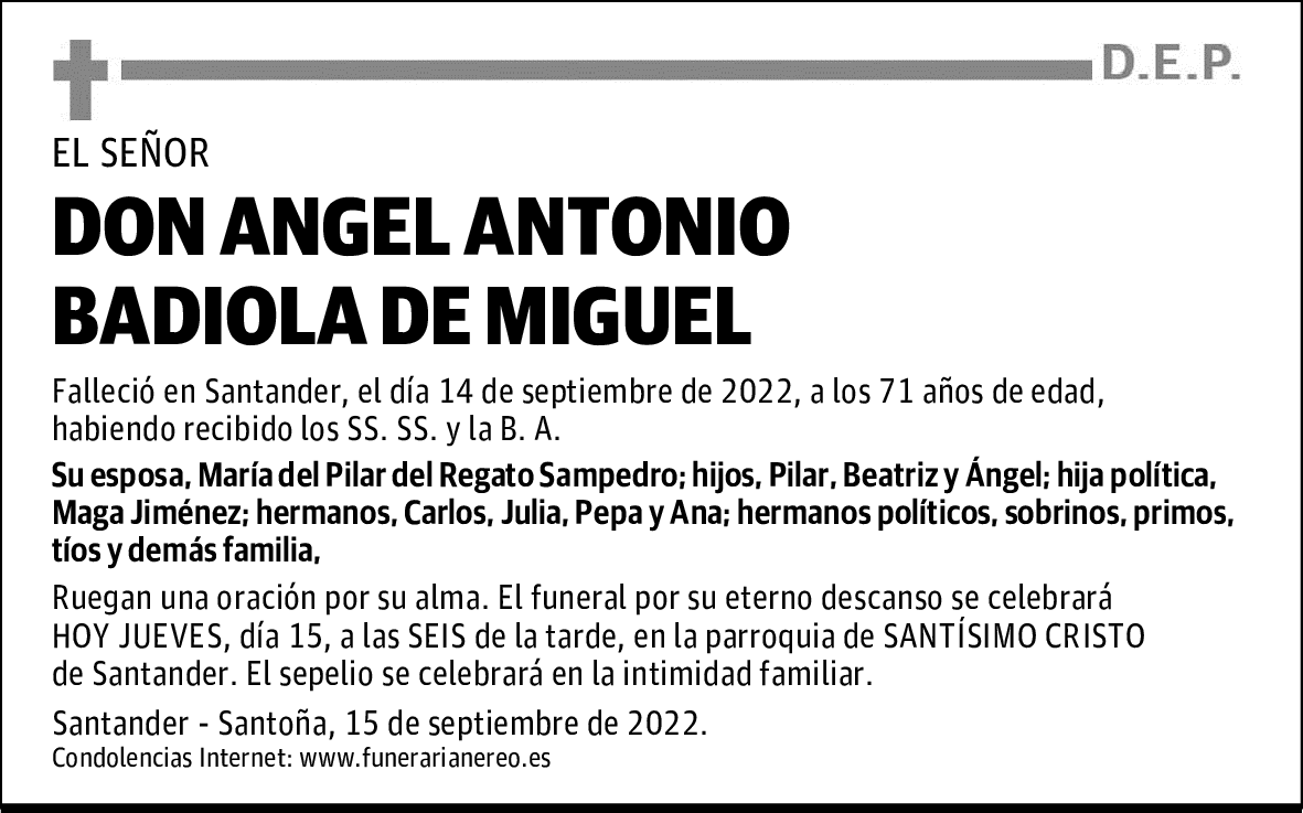 DON ANGEL ANTONIO BADIOLA DE MIGUEL