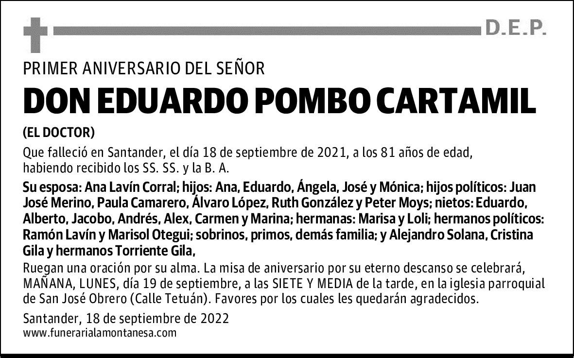 DON EDUARDO POMBO CARTAMIL