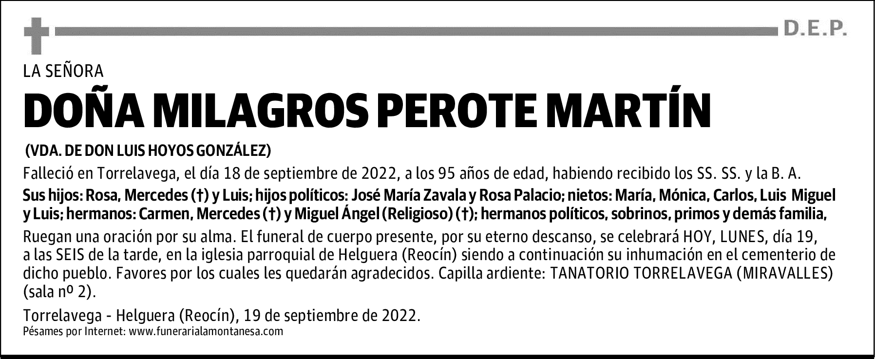 DOÑA MILAGROS PEROTE MARTÍN