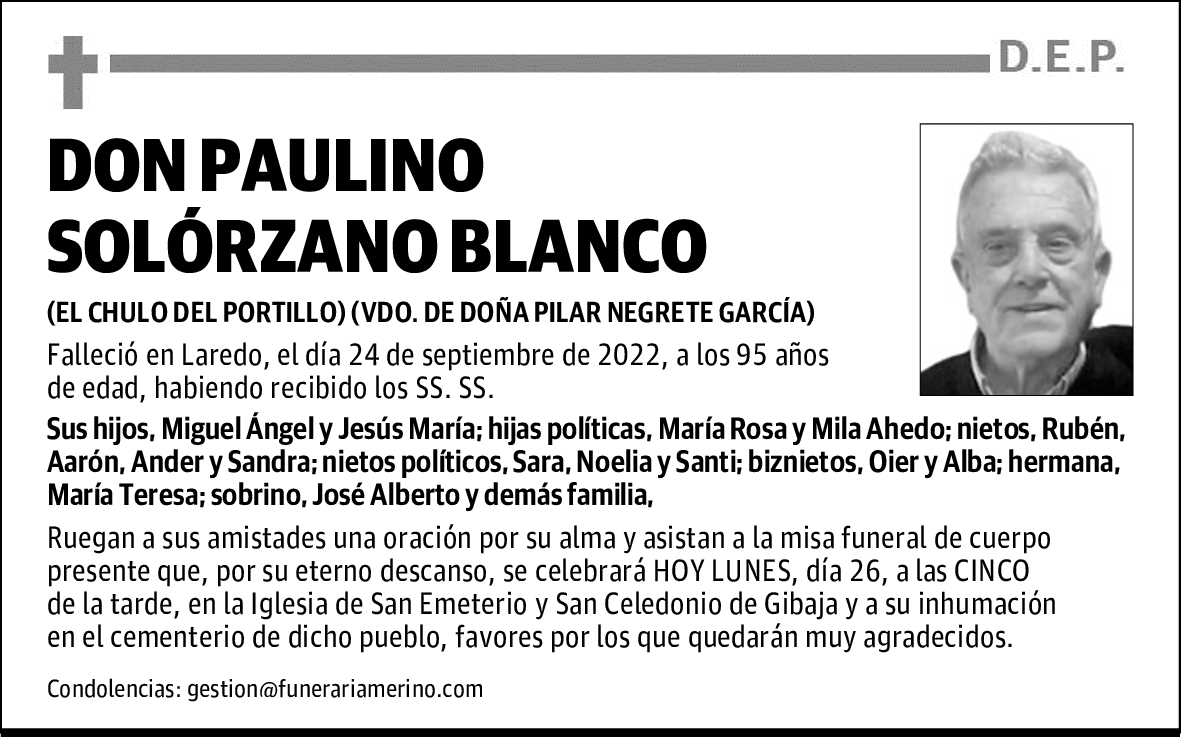 DON PAULINO SOLÓRZANO BLANCO