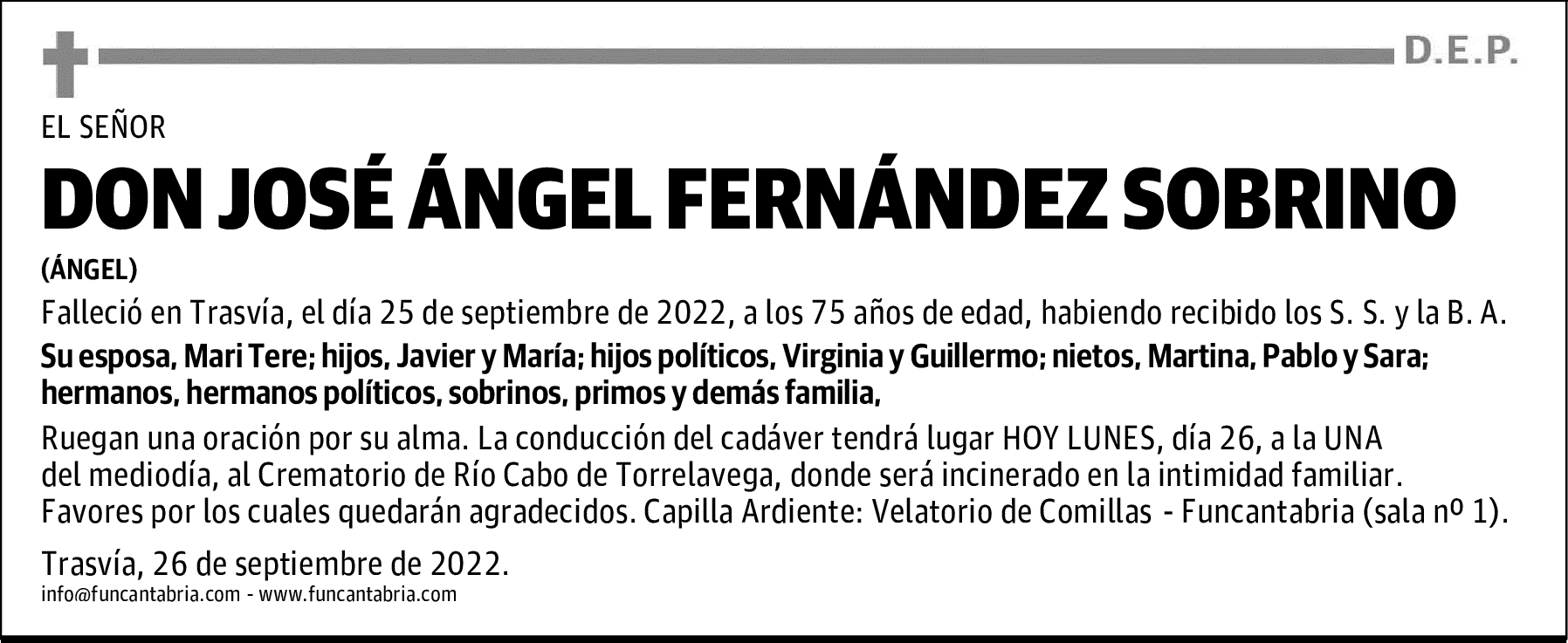 DON JOSÉ ÁNGEL FERNÁNDEZ SOBRINO