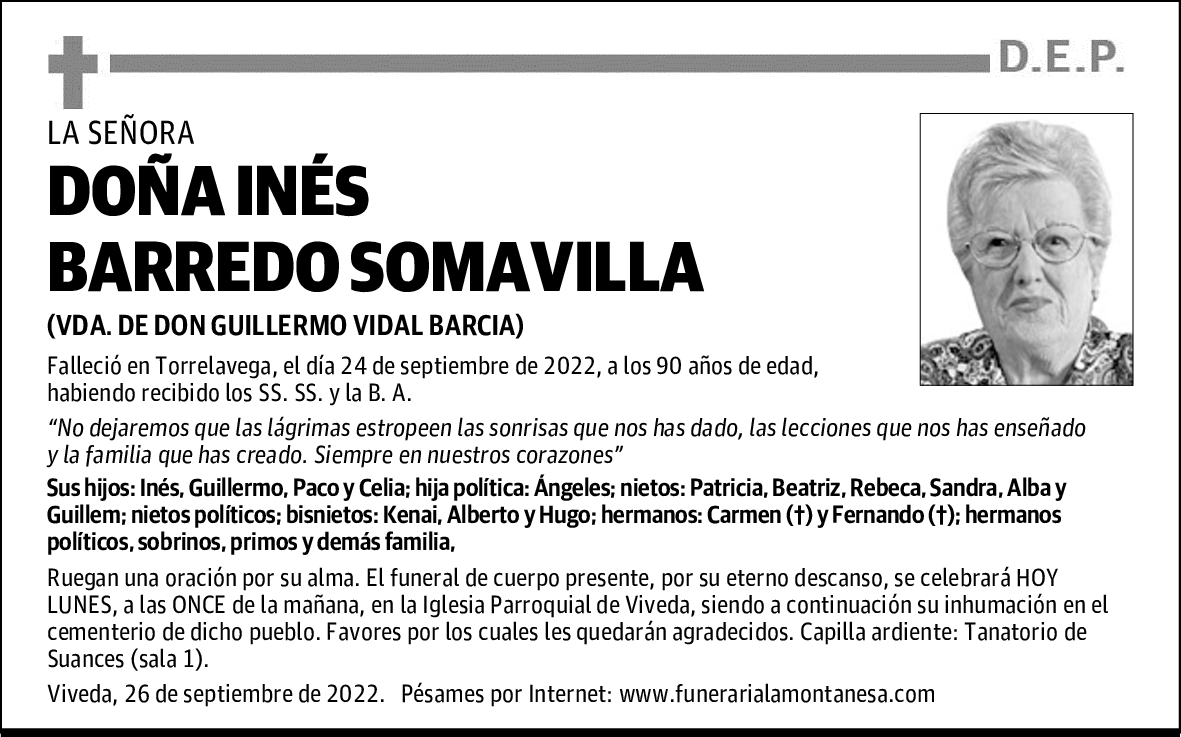 DOÑA INÉS BARREDO SOMAVILLA