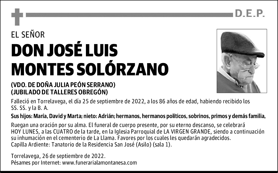 DON JOSÉ LUIS MONTES SOLÓRZANO