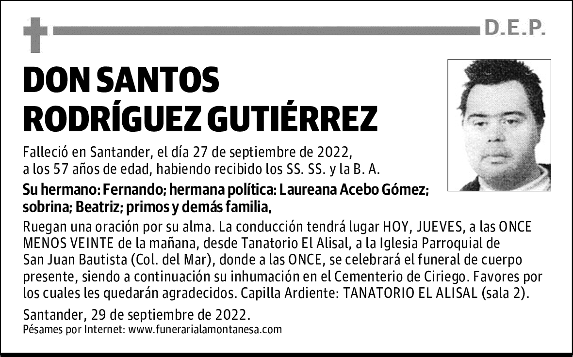 DON SANTOS RODRÍGUEZ GUTIÉRREZ