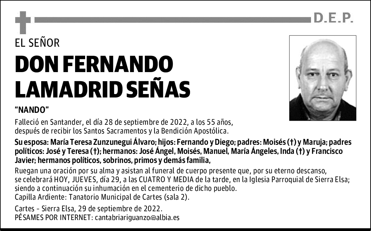 DON FERNANDO LAMADRID SEÑAS