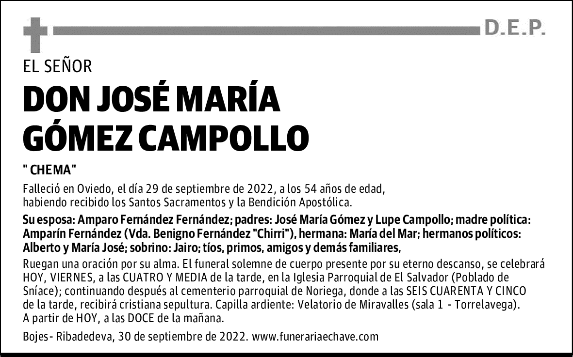 DON JOSÉ MARÍA GÓMEZ CAMPOLLO