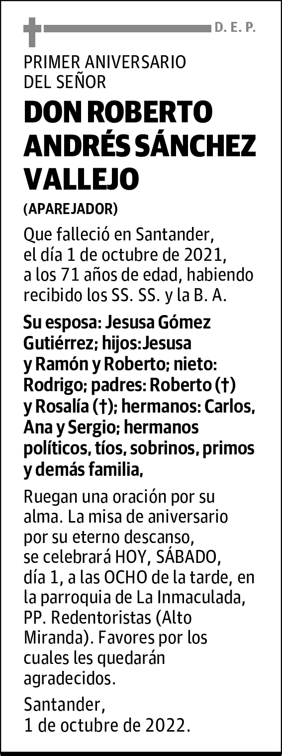 DON ROBERTO ANDRÉS SÁNCHEZ VALLEJO
