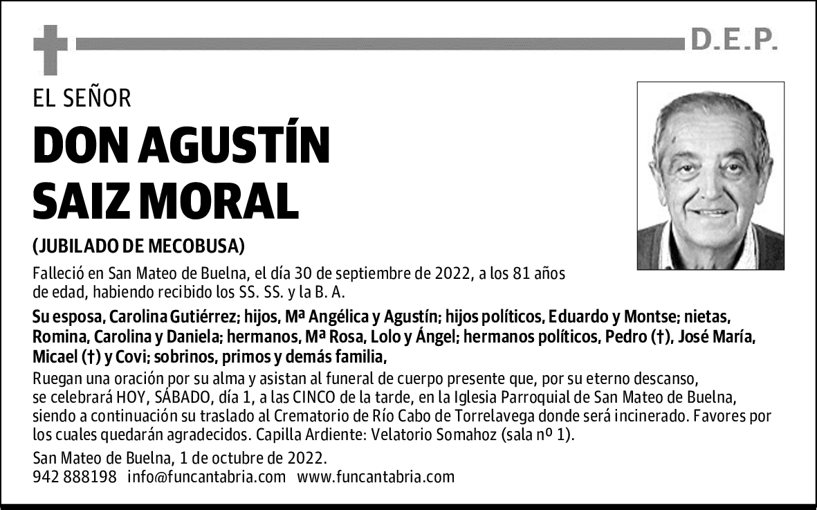 DON AGUSTÍN SAIZ MORAL