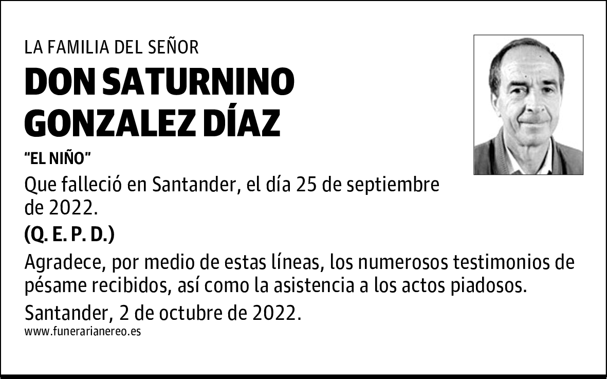 DON SATURNINO GONZÁLEZ DÍAZ