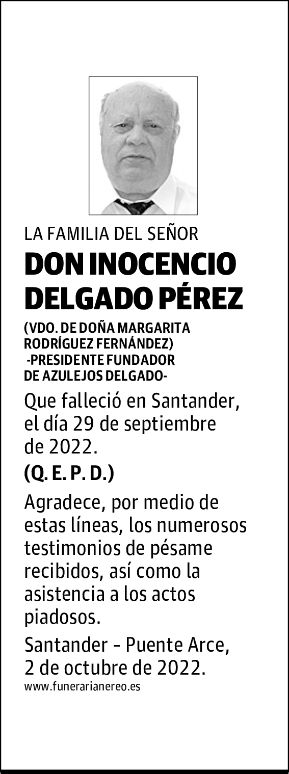 DON INOCENCIO DELGADO PÉREZ