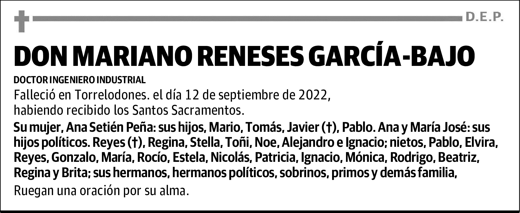 DON MARIANO RENESES GARCÍA-BAJO