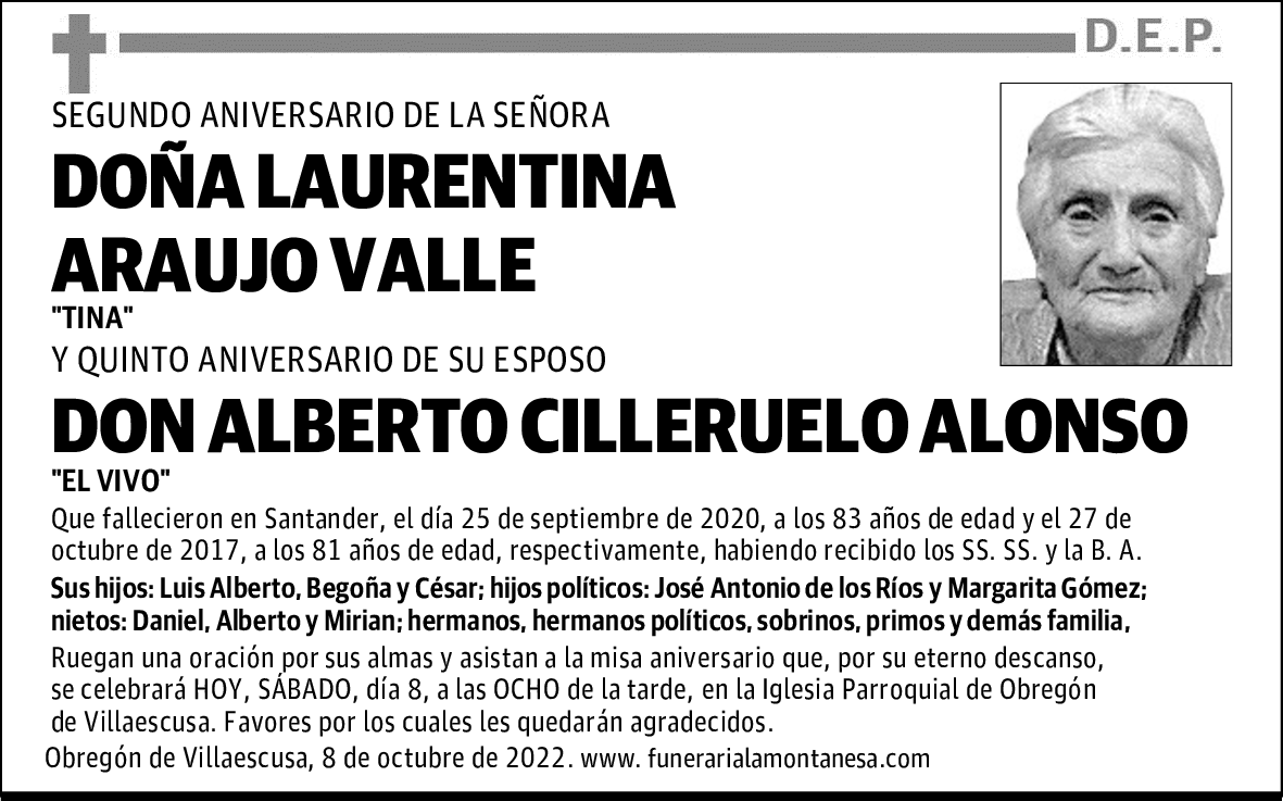 DOÑA LAURENTINA ARAUJO VALLE