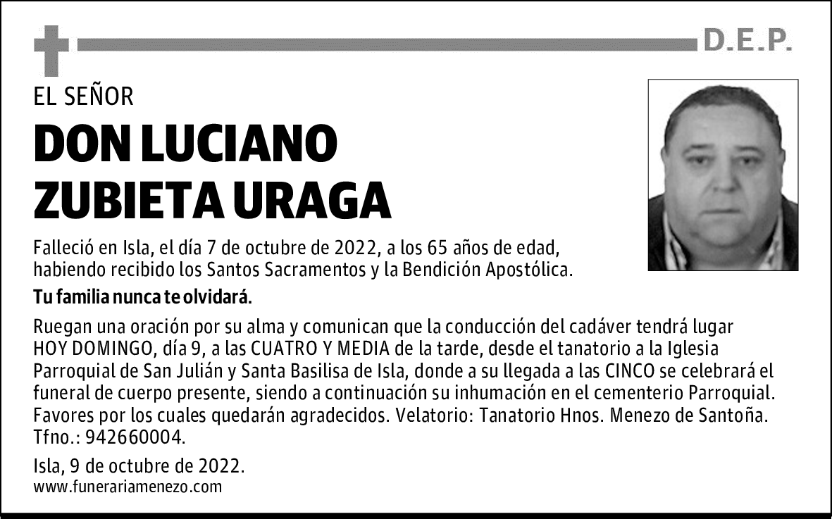 DON LUCIANO ZUBIETA URAGA