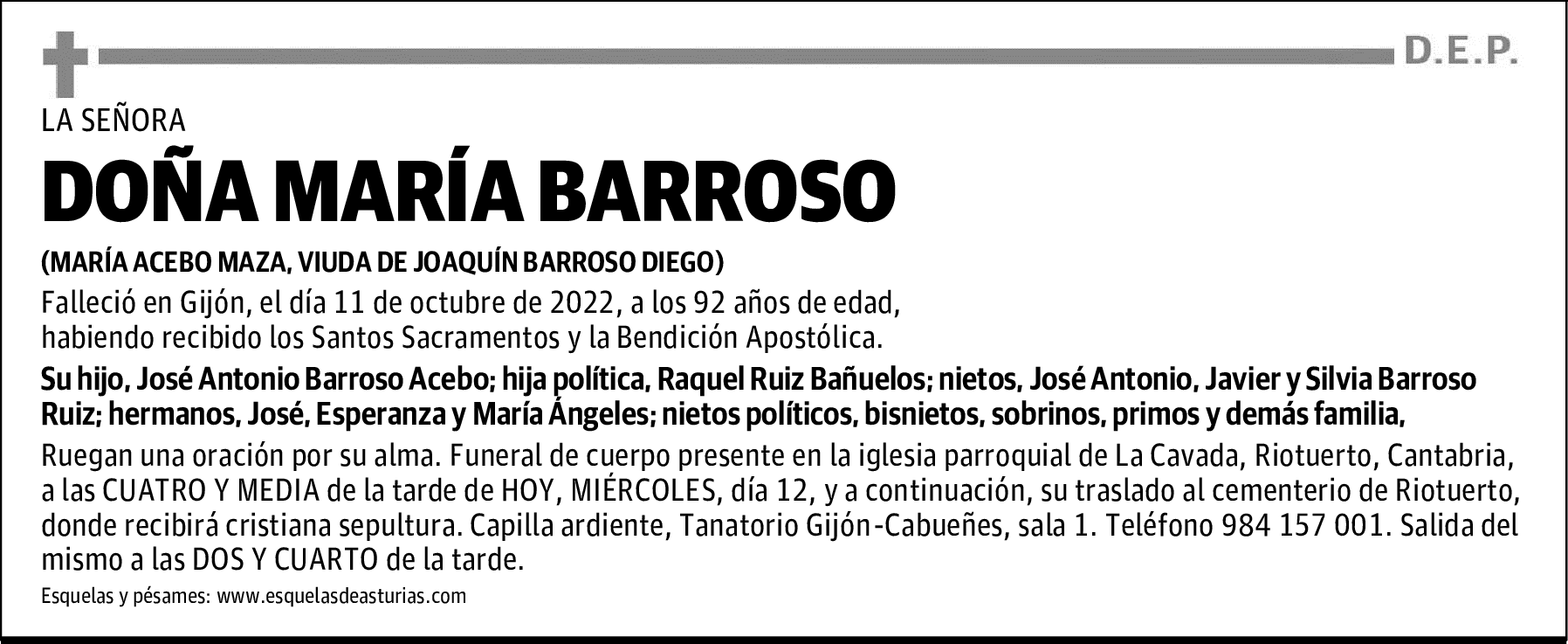 DOÑA MARÍA BARROSO