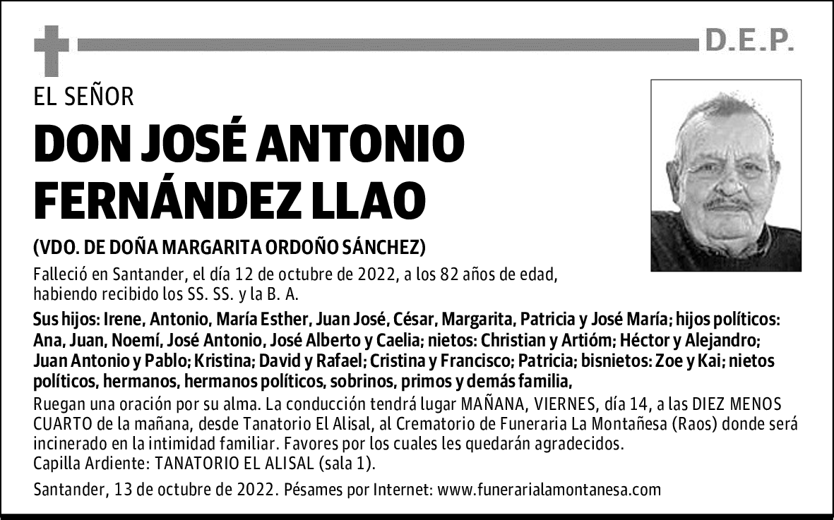 DON JOSÉ ANTONIO FERNÁNDEZ LLAO