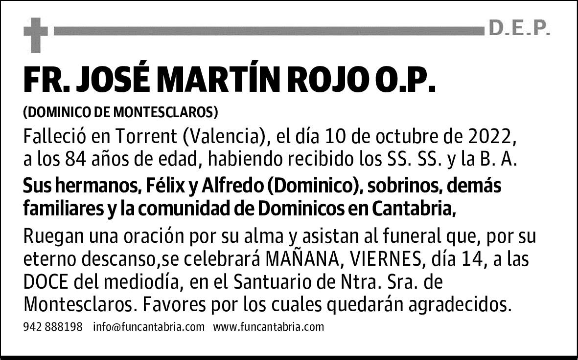 FR. JOSÉ MARTÍN ROJO O.P.