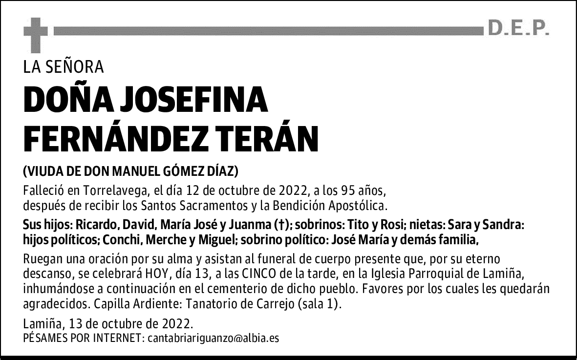 DOÑA JOSEFINA FERNÁNDEZ TERÁN