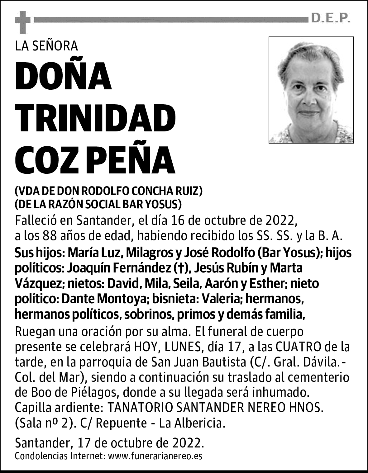 DOÑA TRINIDAD COZ PEÑA