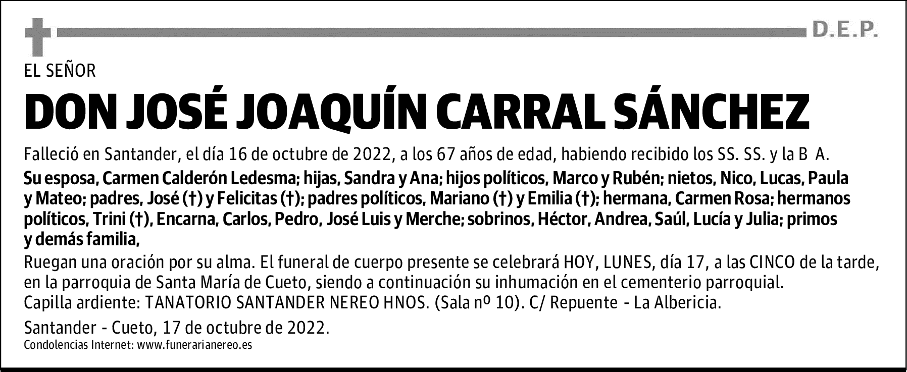 DON JOSE JOAQUÍN CARRAL SANCHEZ