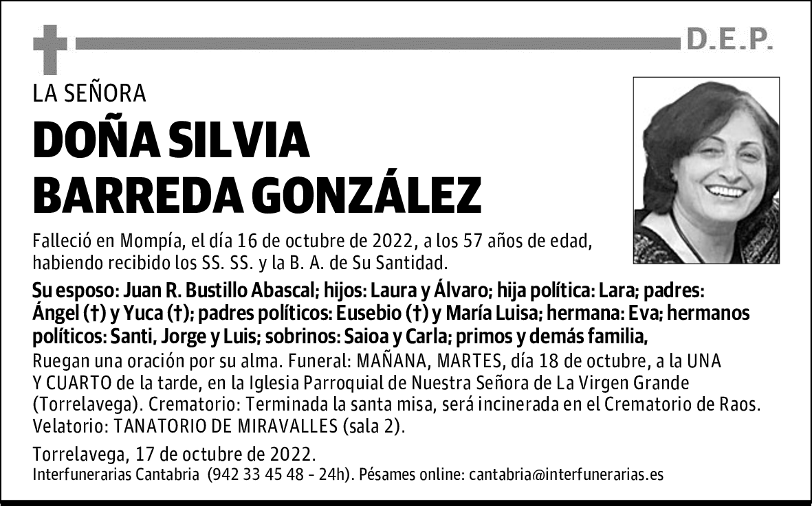 DOÑA SILVIA BARREDA GONZÁLEZ