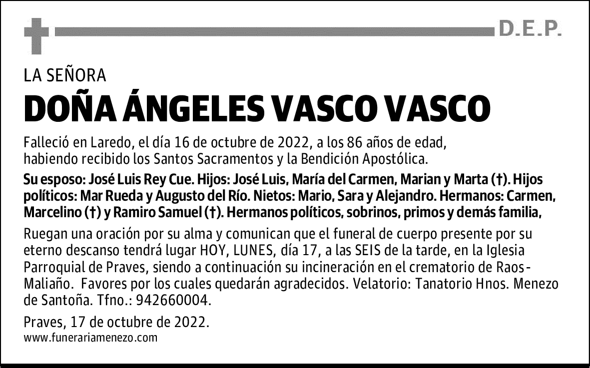 DOÑA ÁNGELES VASCO VASCO