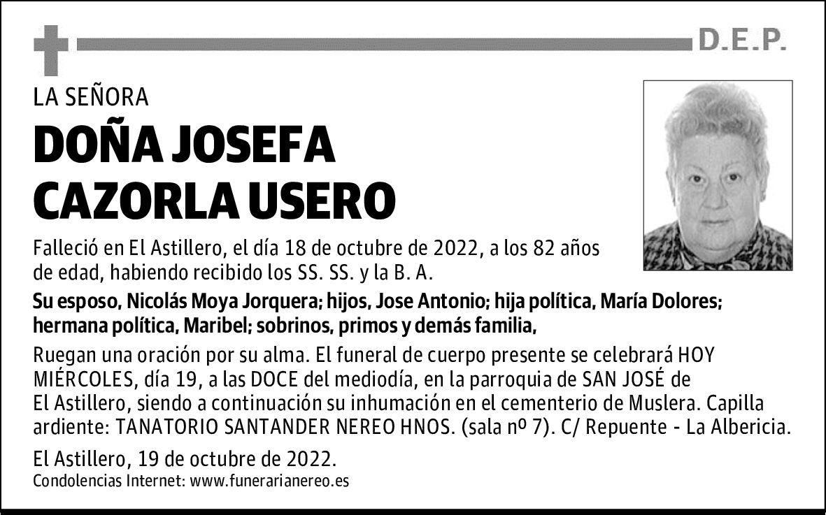 DOÑA JOSEFA CAZORLA USERO