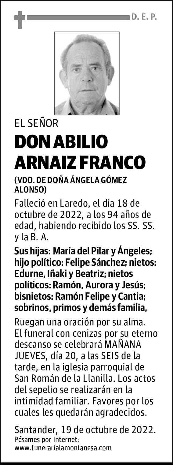 DON ABILIO ARNAIZ FRANCO