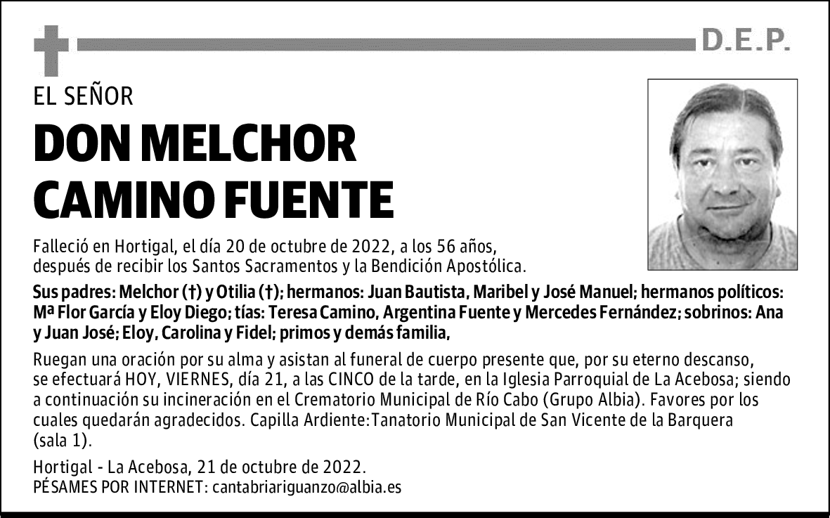 DON MELCHOR CAMINO FUENTE