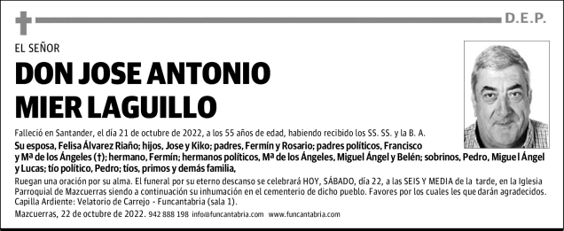DON JOSE ANTONIO MIER LAGUILLO