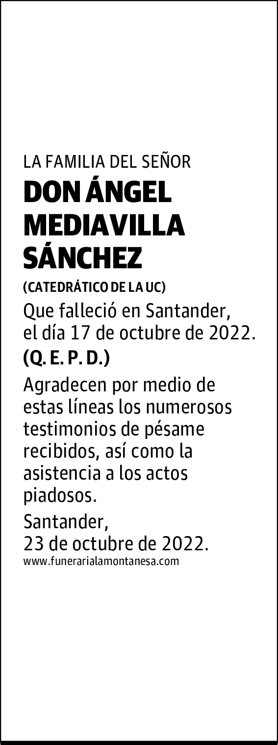 DON ÁNGEL MEDIAVILLA SÁNCHEZ