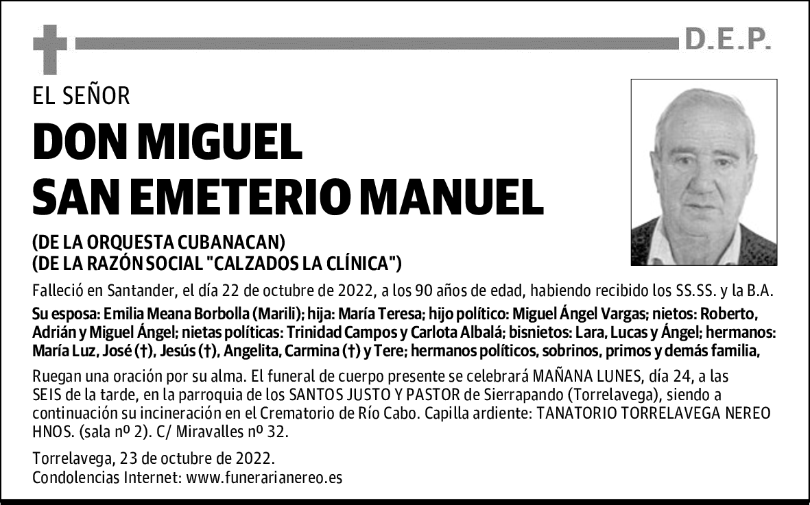 DON MIGUEL SAN EMETERIO MANUEL