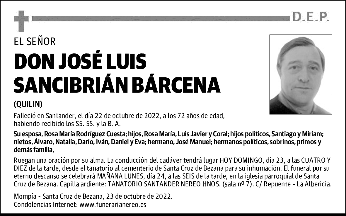 DON JOSÉ LUIS SANCIBRIÁN BÁRCENA