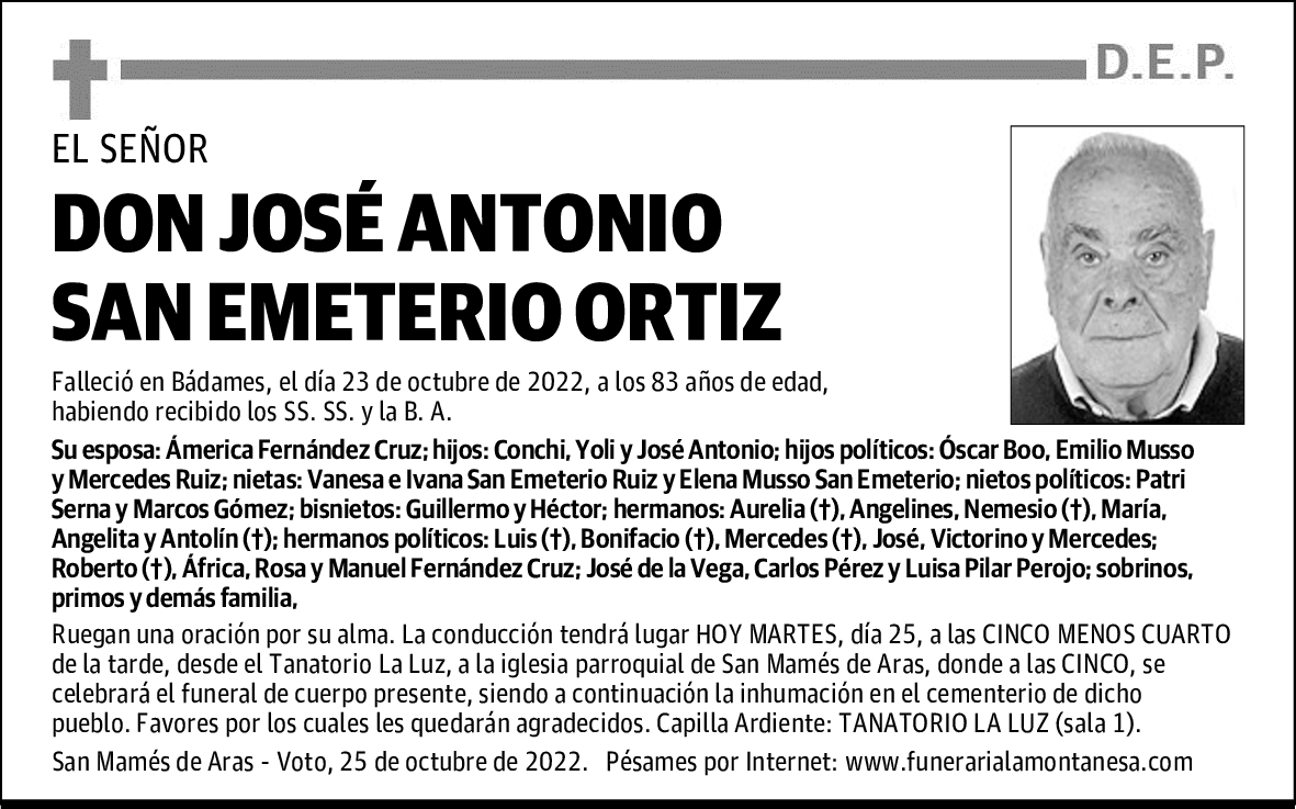 DON JOSÉ ANTONIO SAN EMETERIO ORTIZ