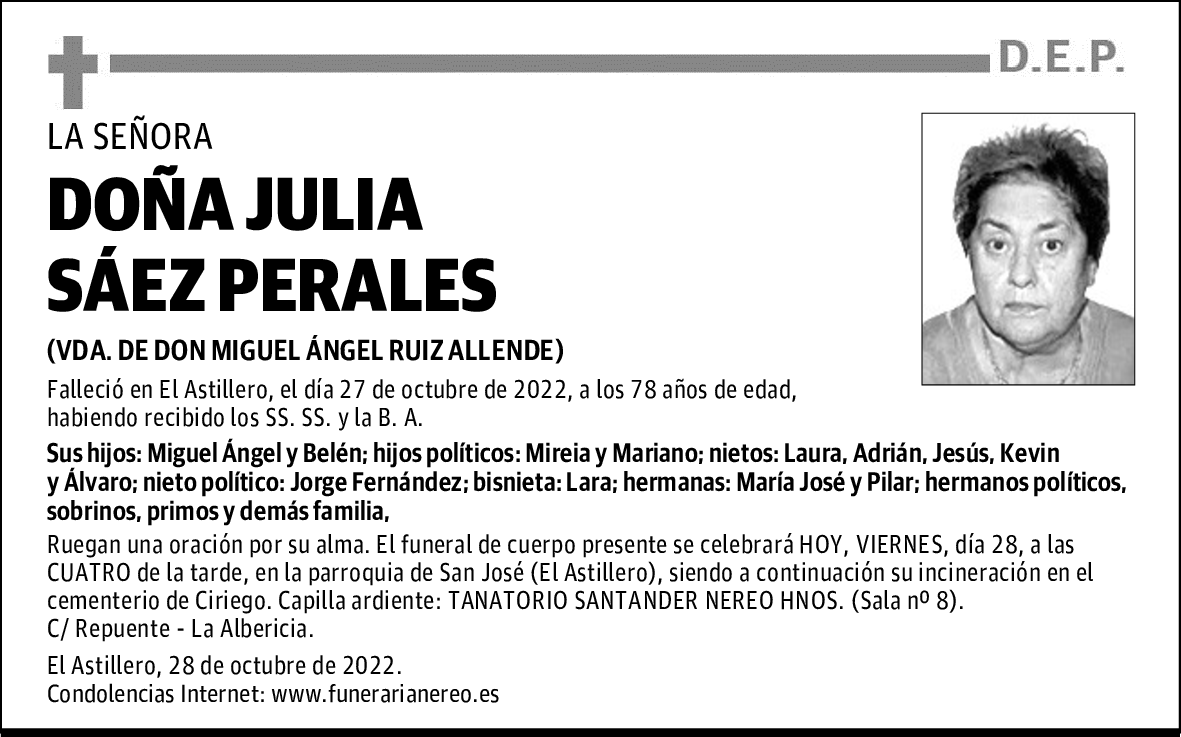 DOÑA JULIA SÁEZ PERALES