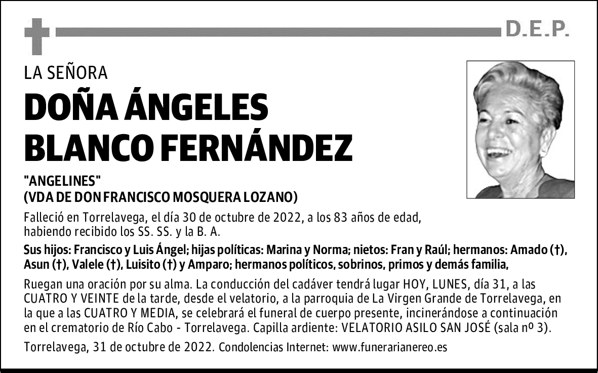 DOÑA ÁNGELES BLANCO FERNÁNDEZ