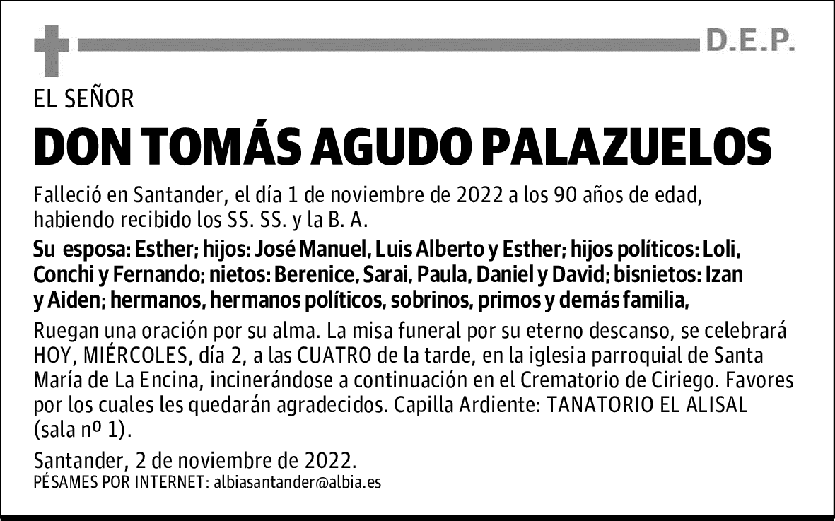 DON TOMÁS AGUDO PALAZUELOS