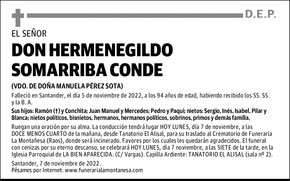 DON HERMENEGILDO SOMARRIBA CONDE