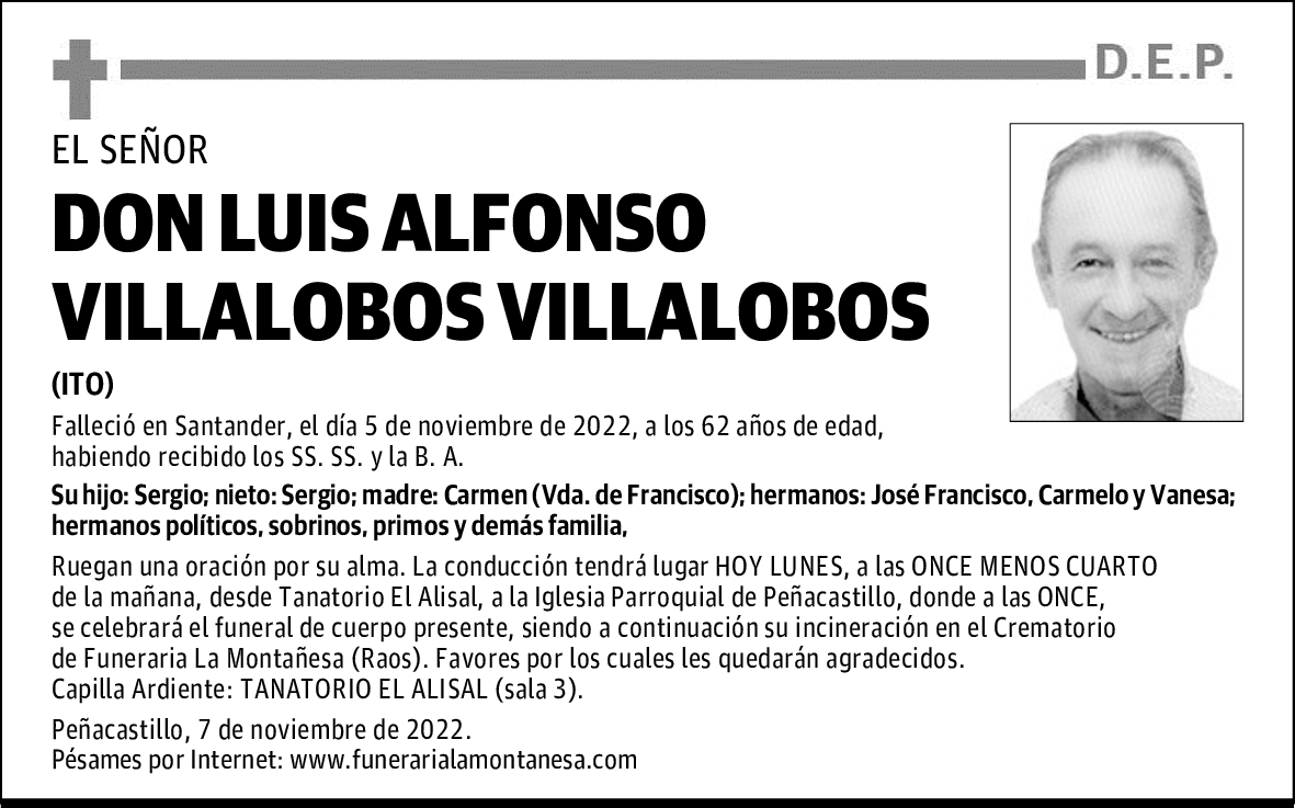 DON LUIS ALFONSO VILLALOBOS VILLALOBOS