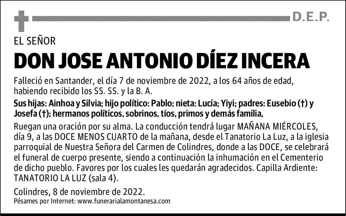 DON JOSE ANTONIO DÍEZ INCERA